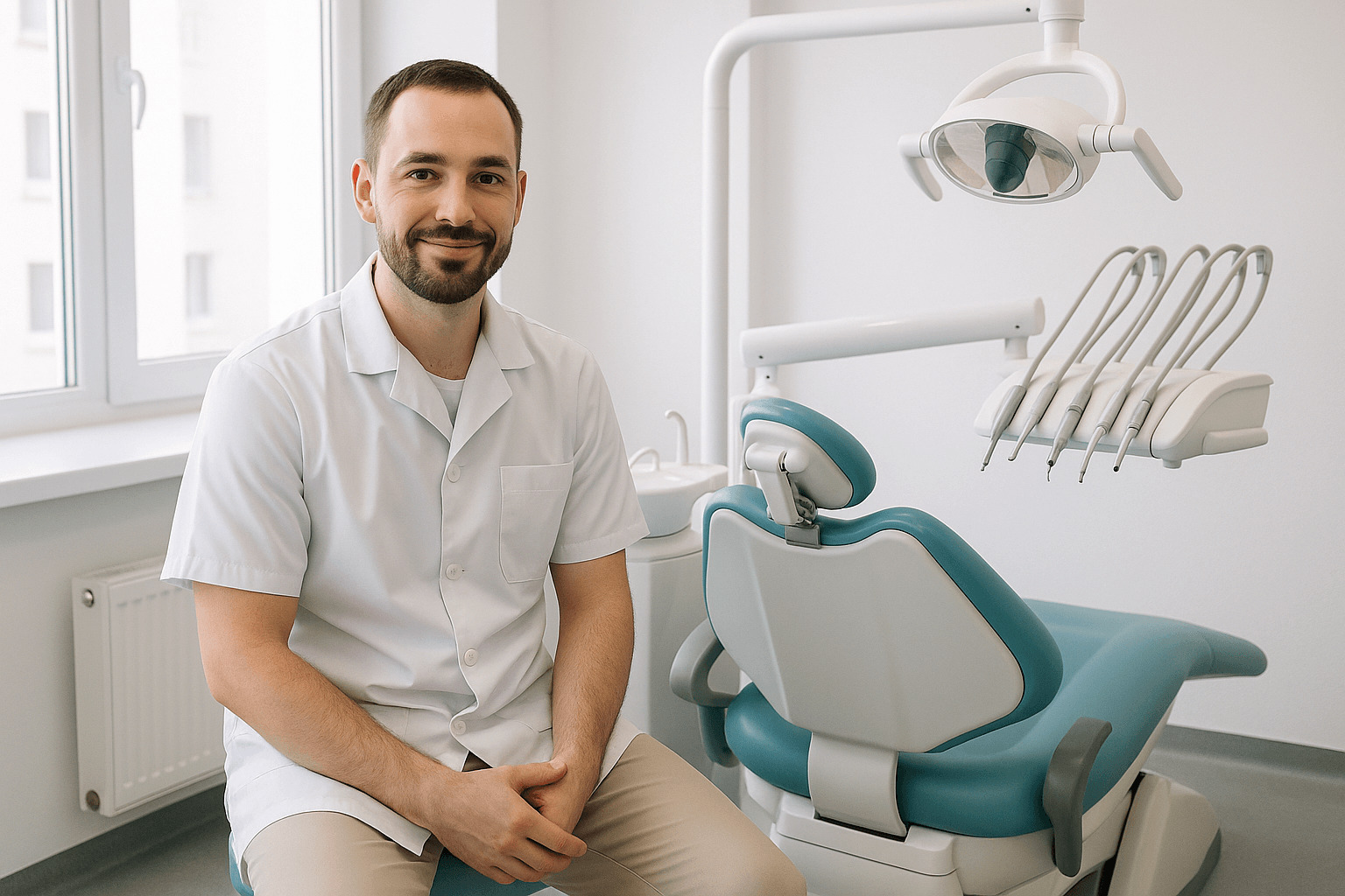 стоматолог ортодонт в кабинете